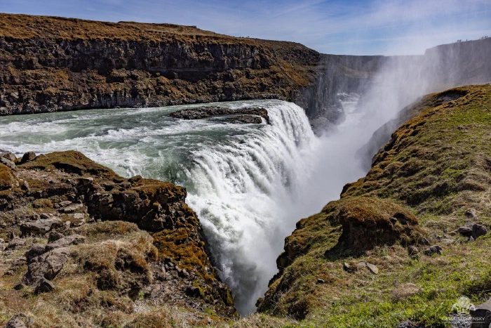 Gullfoss thundering into its misty gorge on the Golden Circle