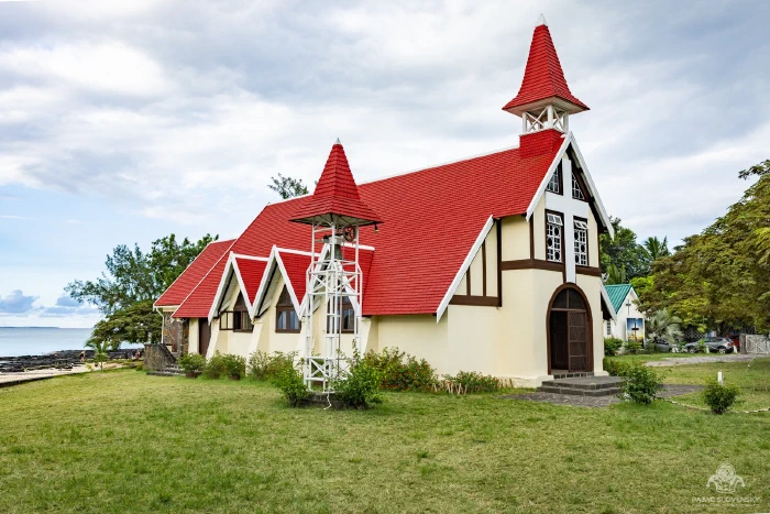 Notre-Dame Auxiliatrice church at Cap Malheureux in dramatic storm light