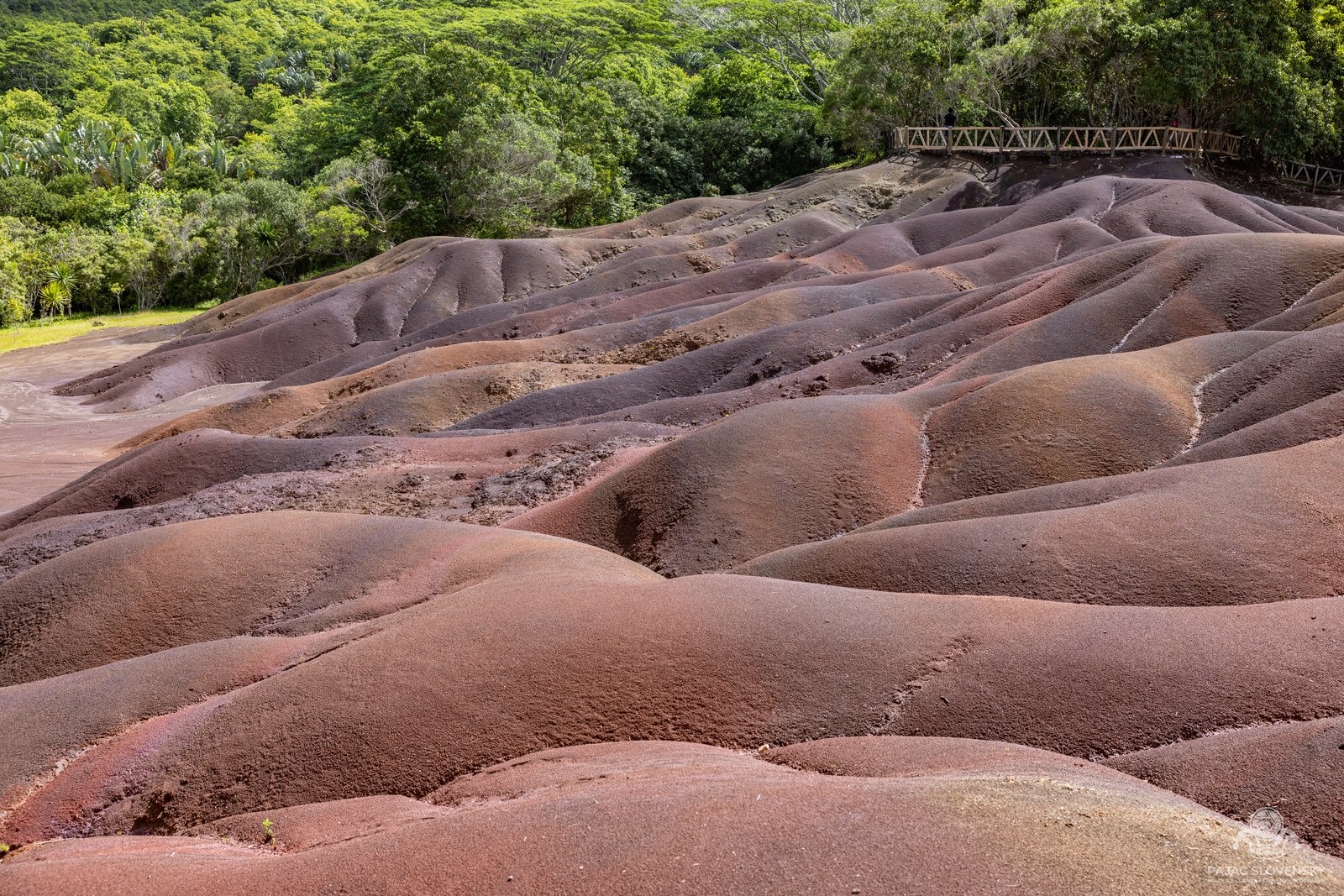 Rolling ochre and violet dunes of the Seven Coloured Earths at Chamarel