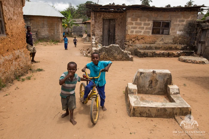 Children turning the lane into a playground