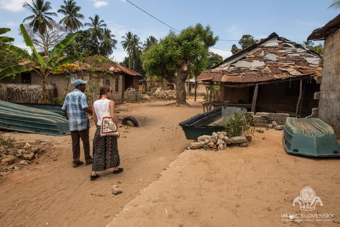 Uzi's main street — thatch, tin and unhurried business